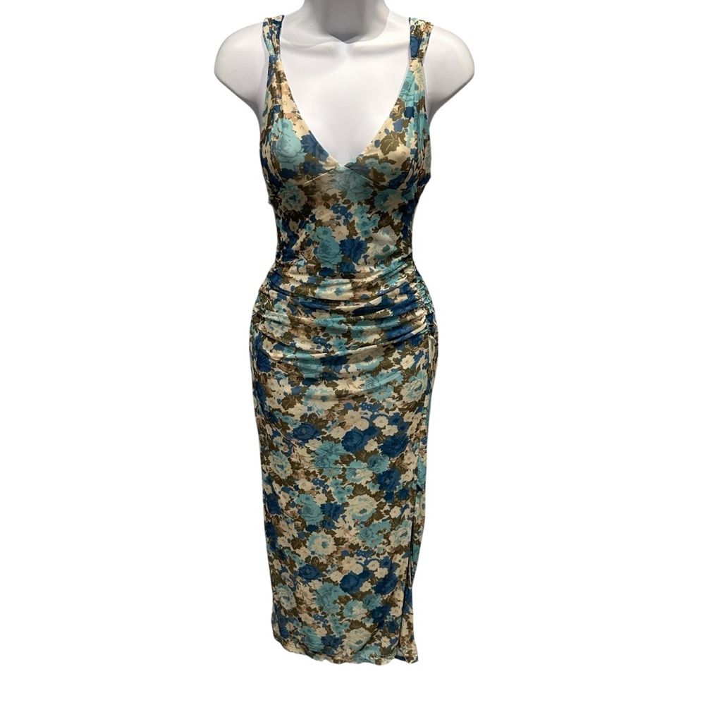 Free People | Long Live Printed Bodycon Dress or Slip Blue | Small New with Tag - Picture 14 of 16